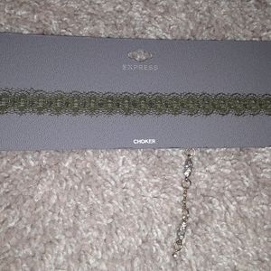 Awesome army green lace choker.